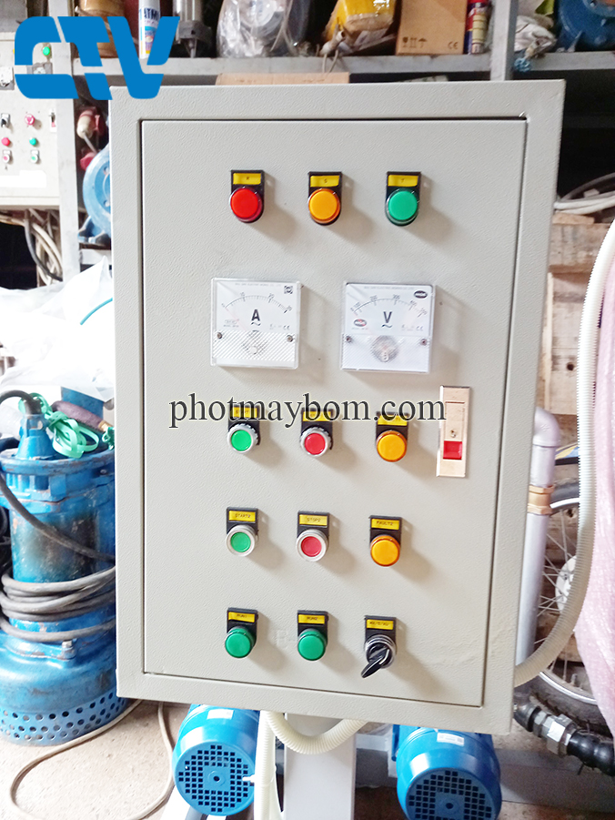 Tủ điện điều khiển và bảo vệ cụm 2máy bơm tăng áp